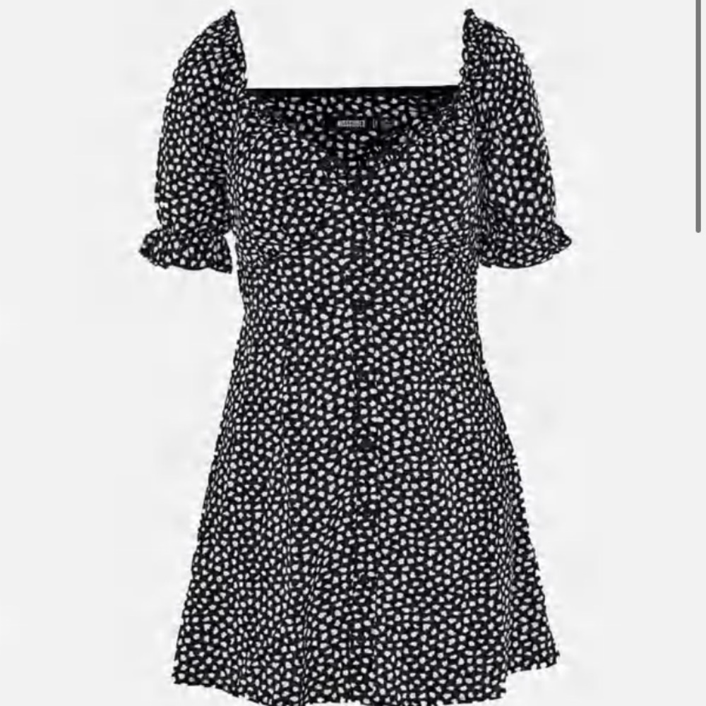 Misguided Dalmatian print a line mini dress